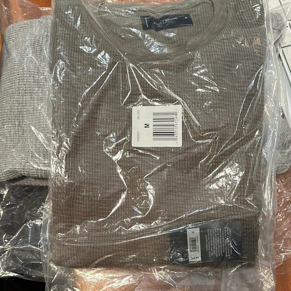 NWT Lucky Brand Men’s Thermal Top Heather Green, Sz Med